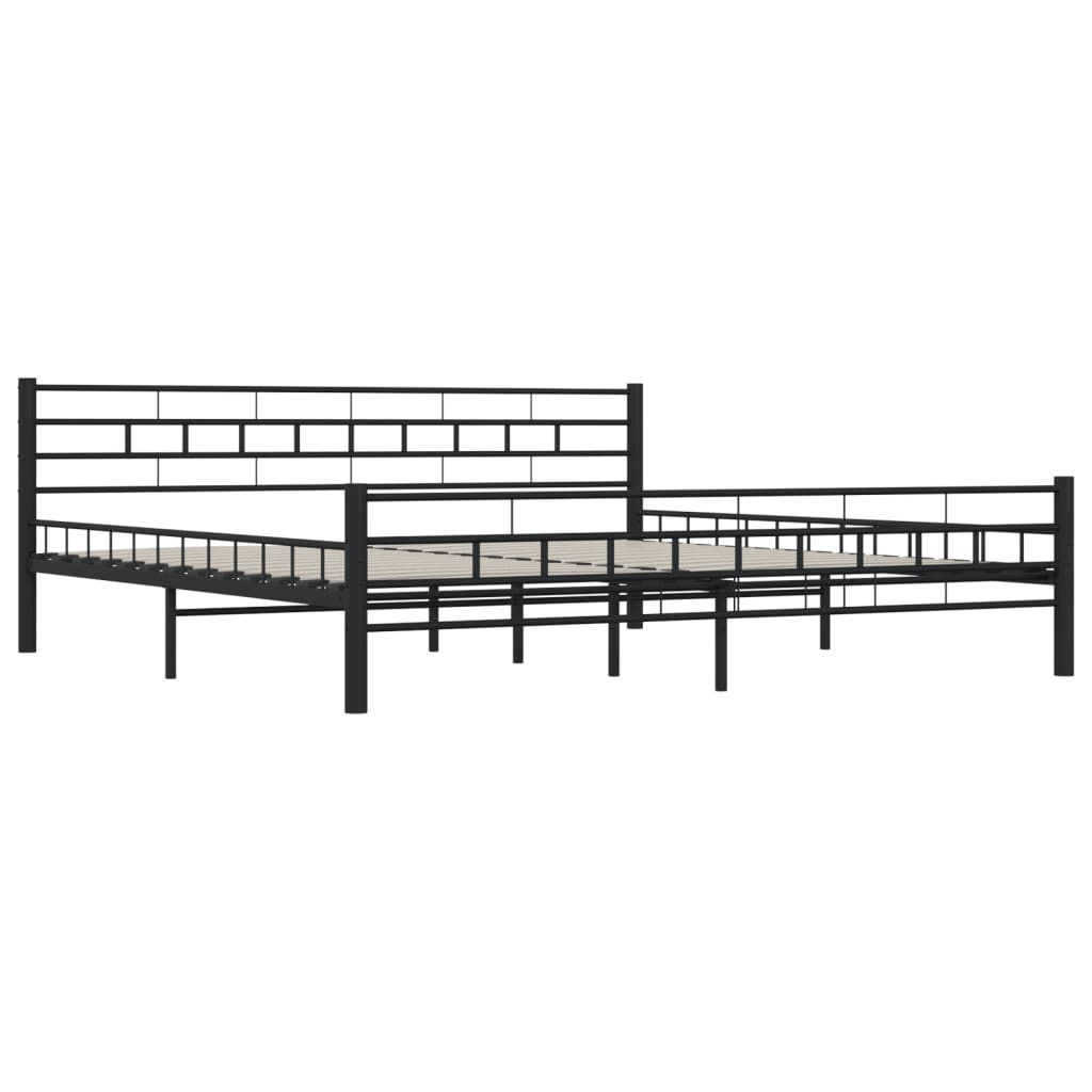 Bed Frame Black Steel 180X200 Cm Super King