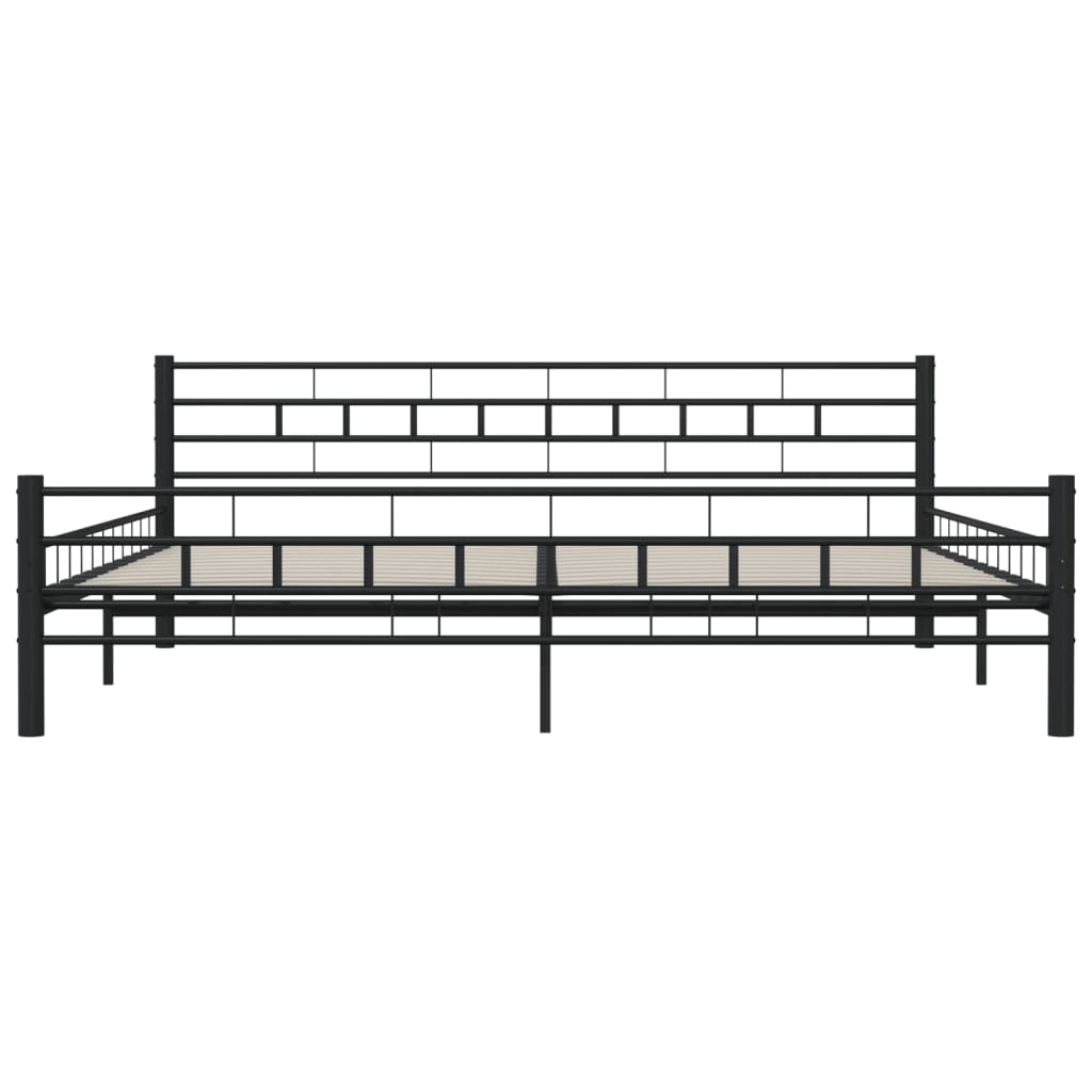 Bed Frame Black Steel 180X200 Cm Super King