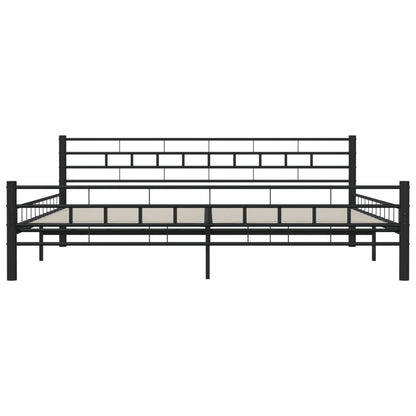 Bed Frame Black Steel 180X200 Cm Super King