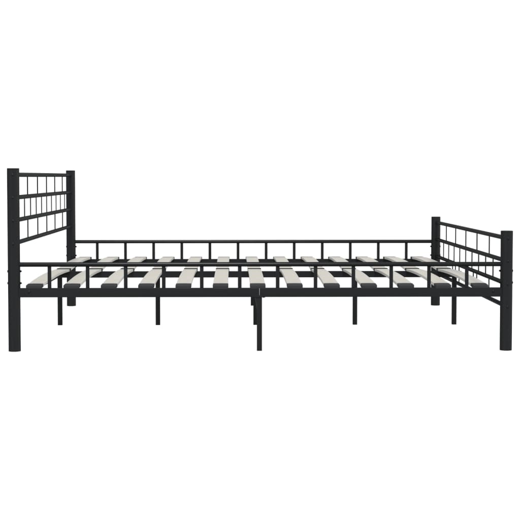 Bed Frame Black Steel 180X200 Cm Super King