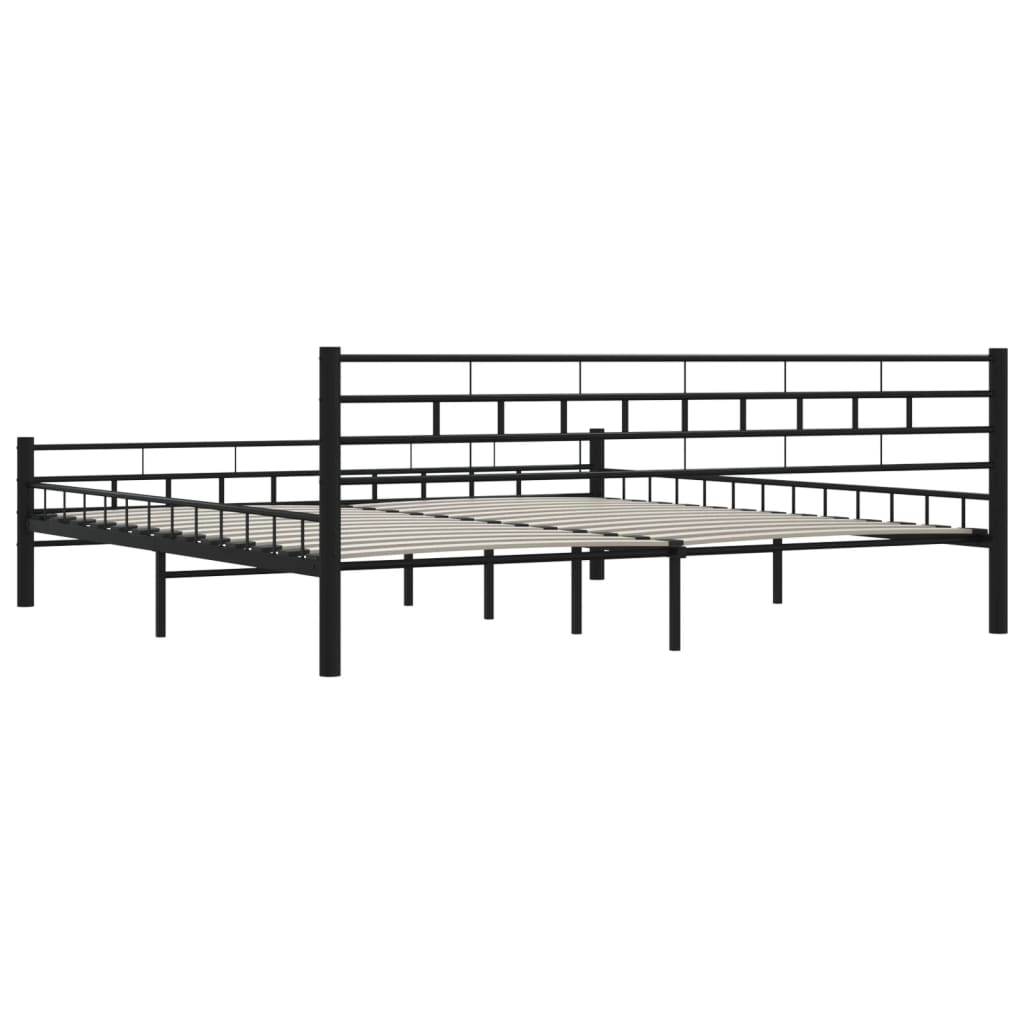 Bed Frame Black Steel 180X200 Cm Super King