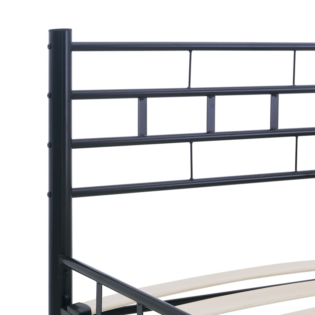 Bed Frame Black Steel 180X200 Cm Super King