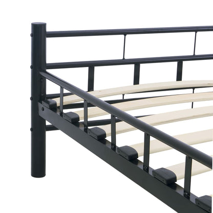 Bed Frame Black Steel 180X200 Cm Super King