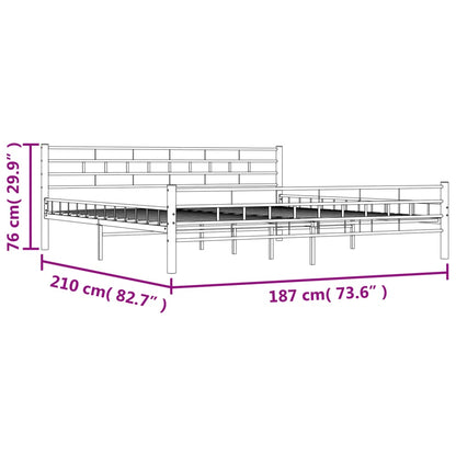 Bed Frame Black Steel 180X200 Cm Super King