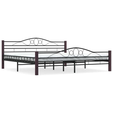 Bed Frame Black Metal 180X200 Cm Super King