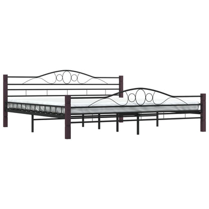 Bed Frame Black Metal 180X200 Cm Super King