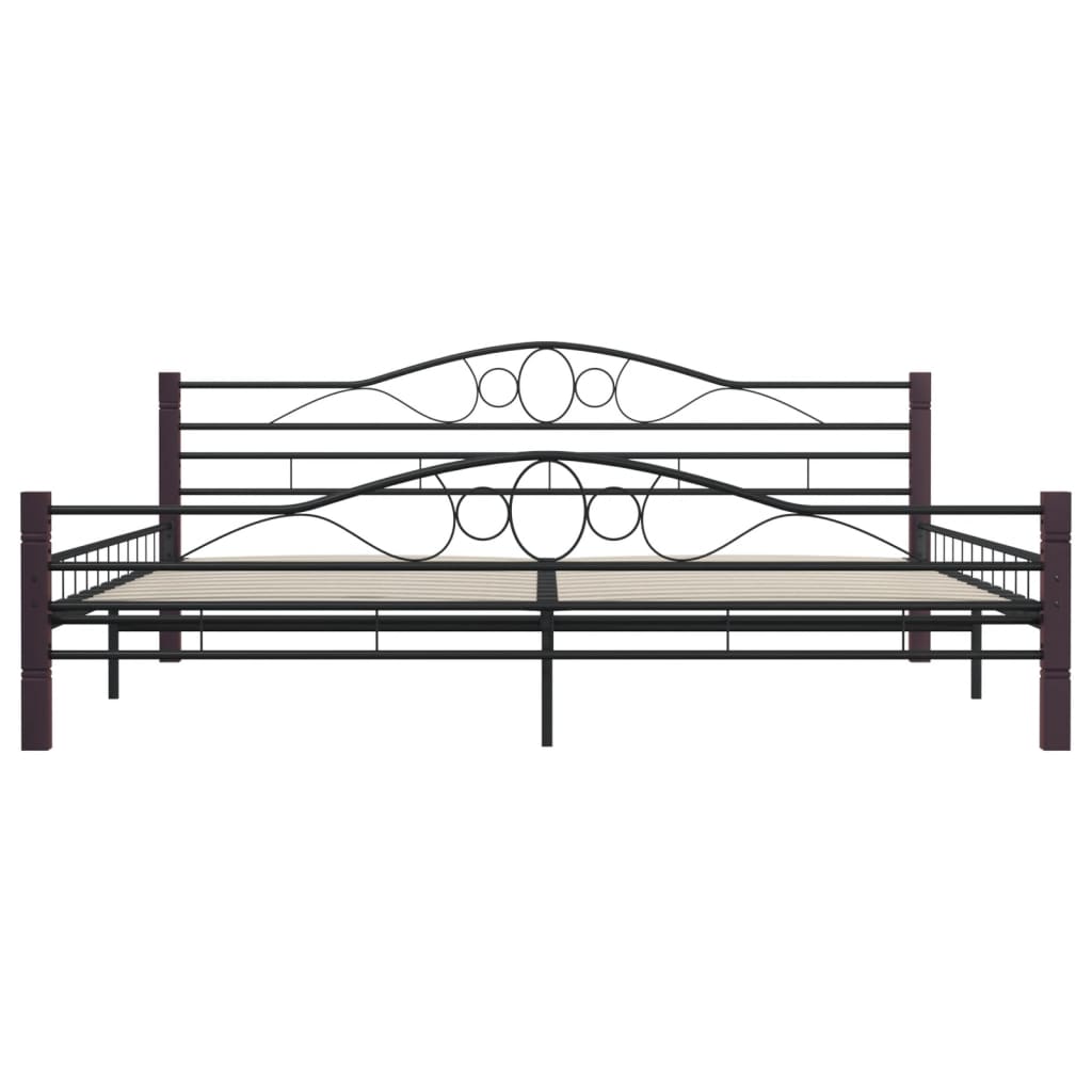 Bed Frame Black Metal 180X200 Cm Super King