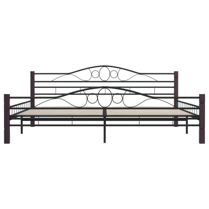 Bed Frame Black Metal 180X200 Cm Super King