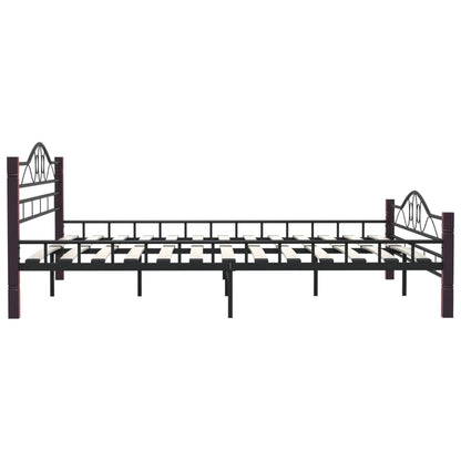 Bed Frame Black Metal 180X200 Cm Super King