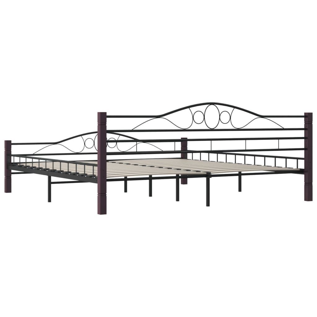 Bed Frame Black Metal 180X200 Cm Super King