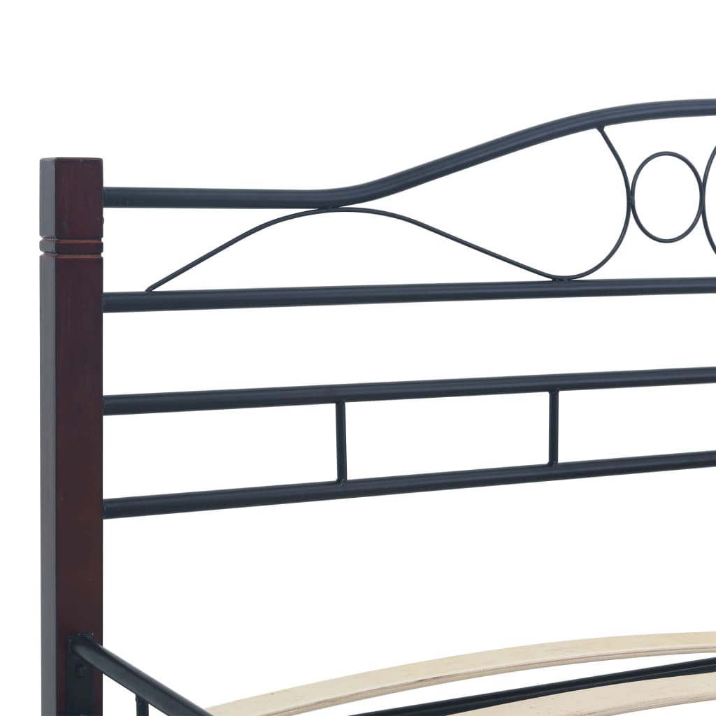 Bed Frame Black Metal 180X200 Cm Super King