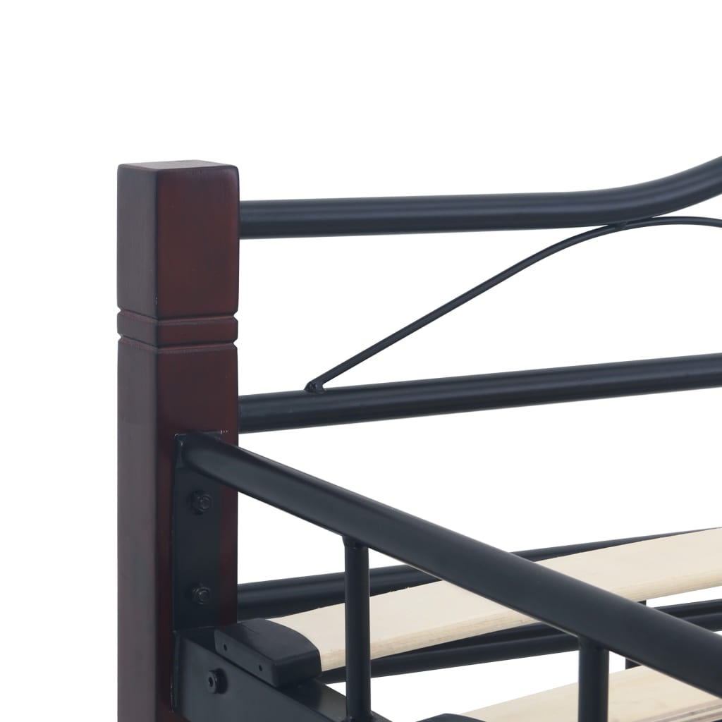 Bed Frame Black Metal 180X200 Cm Super King