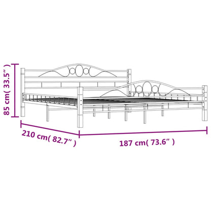 Bed Frame Black Metal 180X200 Cm Super King