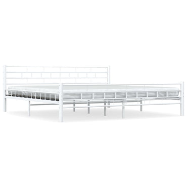 285300 Bed Frame White Metal 180X200 Cm Super King