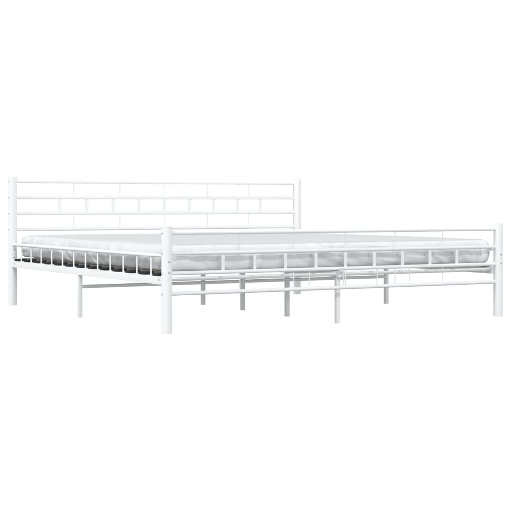 285300 Bed Frame White Metal 180X200 Cm Super King