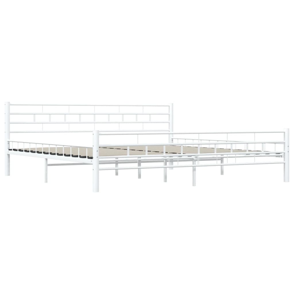 285300 Bed Frame White Metal 180X200 Cm Super King