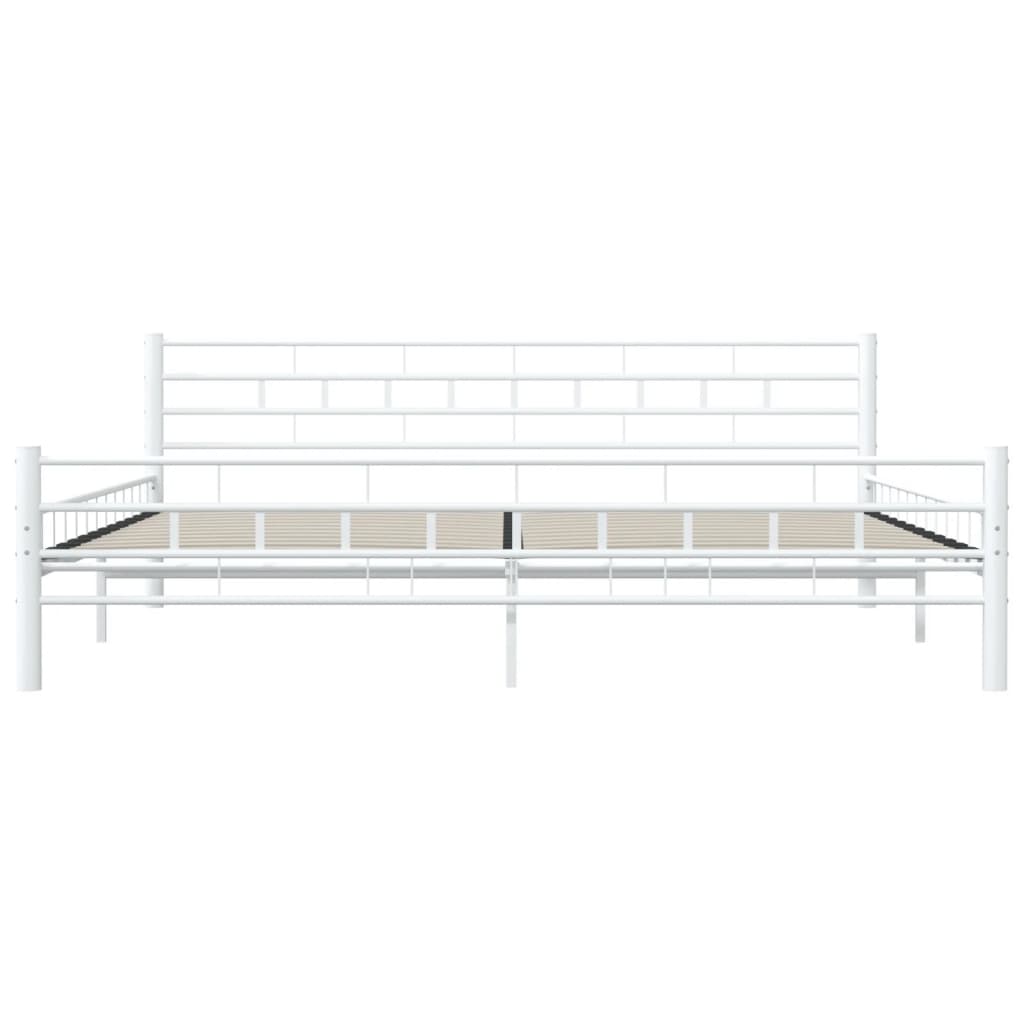 285300 Bed Frame White Metal 180X200 Cm Super King