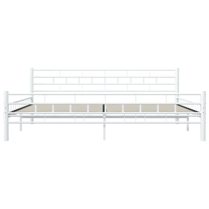 285300 Bed Frame White Metal 180X200 Cm Super King