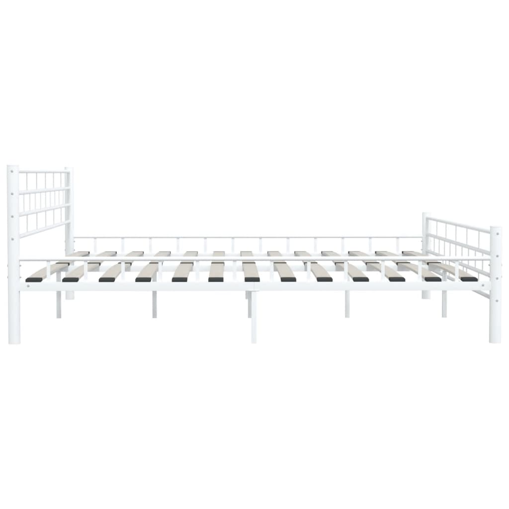 285300 Bed Frame White Metal 180X200 Cm Super King