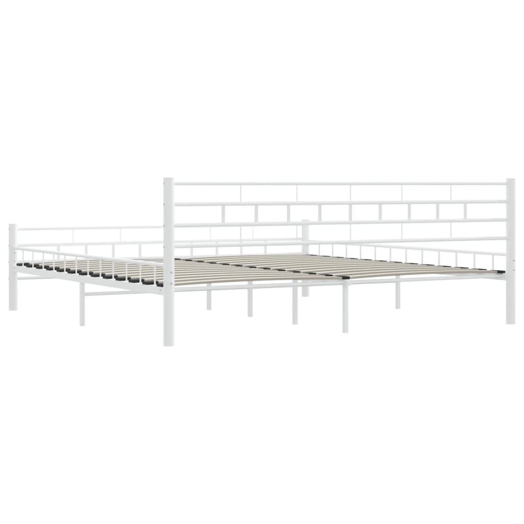 285300 Bed Frame White Metal 180X200 Cm Super King