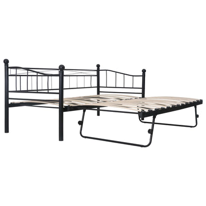 Bed Frame Black Steel 180X200/90X200 Cm Double