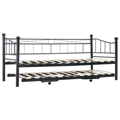 Bed Frame Black Steel 180X200/90X200 Cm Double