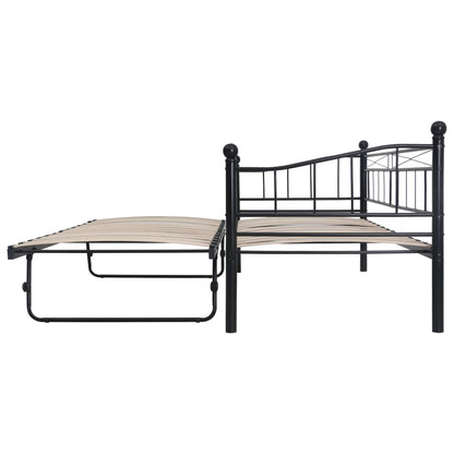 Bed Frame Black Steel 180X200/90X200 Cm Double