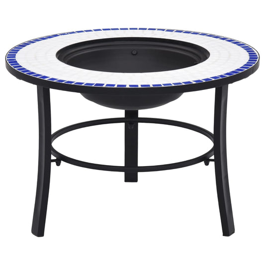 Mosaic Fire Pit Blue And White 68Cm Ceramic