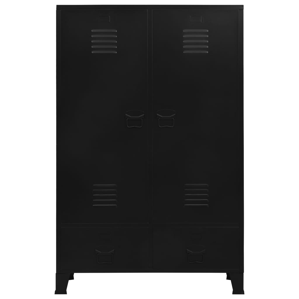 Wardrobe Industrial Black 90X40X140 Cm Steel