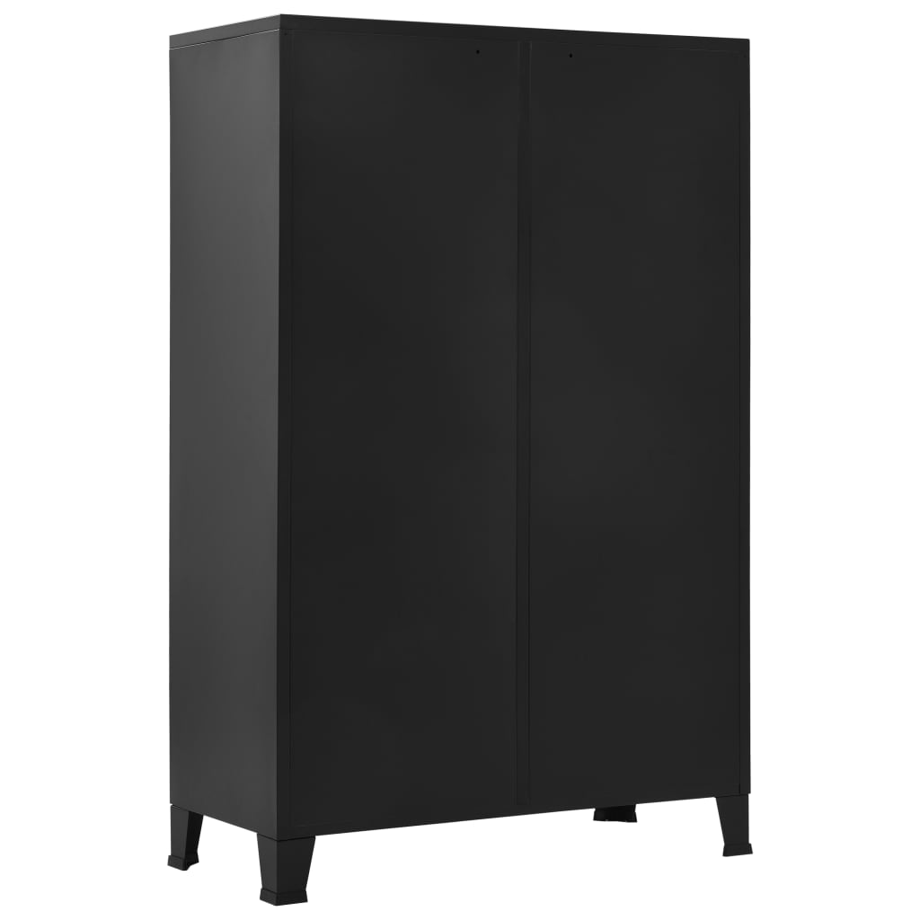 Wardrobe Industrial Black 90X40X140 Cm Steel