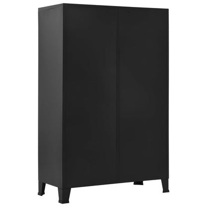 Wardrobe Industrial Black 90X40X140 Cm Steel