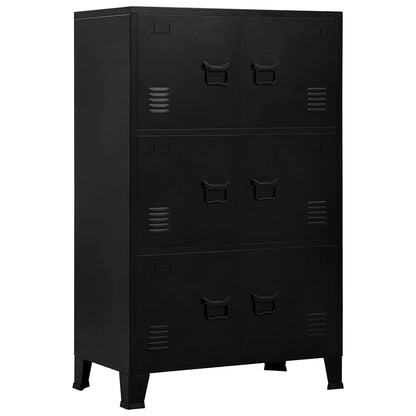 Industrial Storage Chest Black 75X40X120 Cm Steel