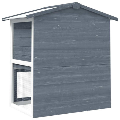 Outdoor Rabbit Hutch 3 Doors Grey Wood