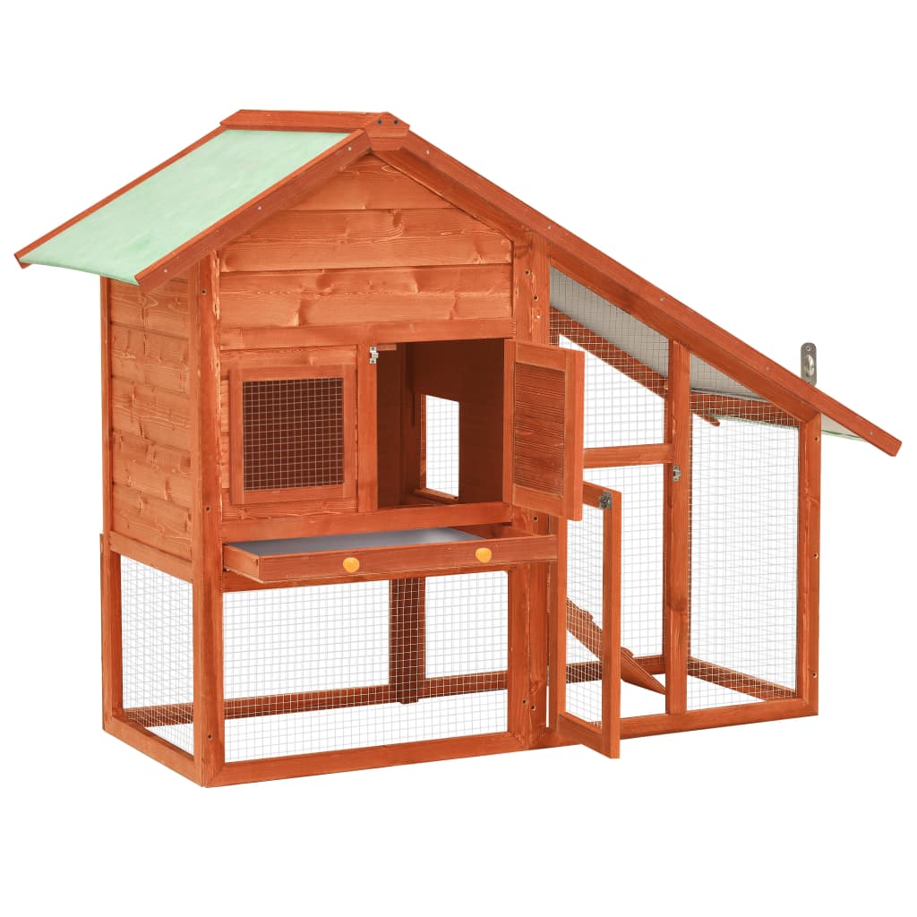 Rabbit Hutch 140X63X120 Cm Solid Firwood