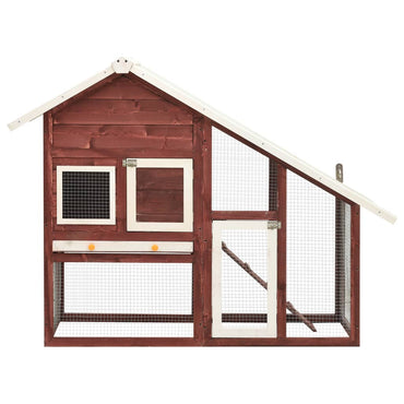 Rabbit Hutch Mocha And White 140X63X120 Cm Solid Firwood