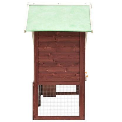 Rabbit Hutch Mocha And White 140X63X120 Cm Solid Firwood