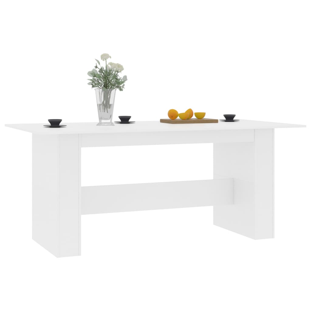 Dining Table White 180X90X76 Cm Engineered Wood