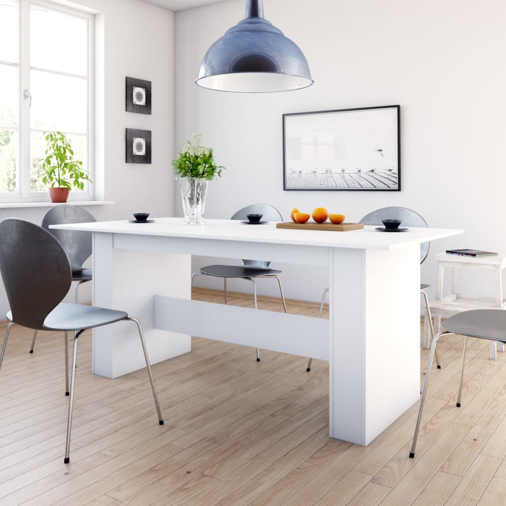 Dining Table White 180X90X76 Cm Engineered Wood