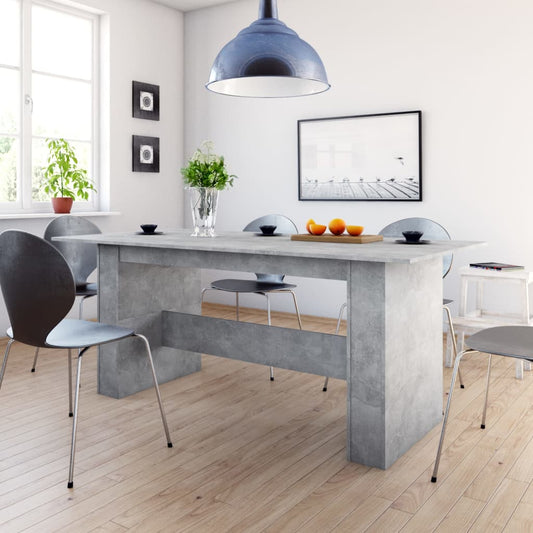 Dining Table Concrete Grey 180X90X76 Cm Engineered Wood