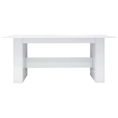 Dining Table High Gloss White 180X90X76 Cm Engineered Wood