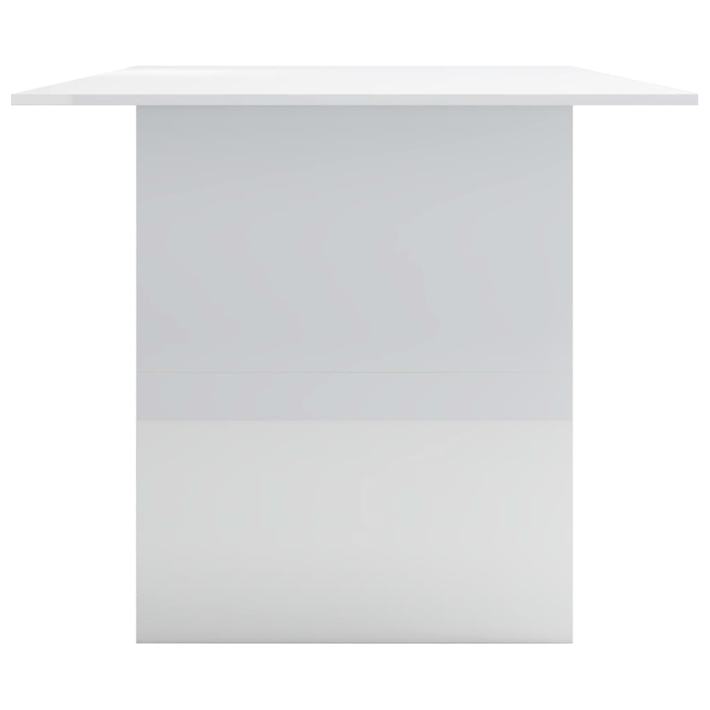 Dining Table High Gloss White 180X90X76 Cm Engineered Wood