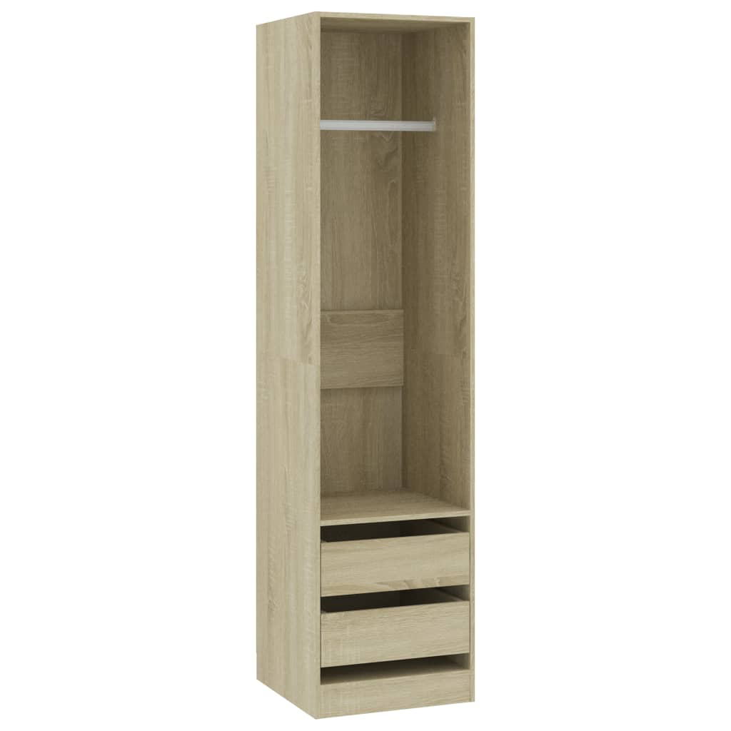 Wardrobe With Drawers Sonoma Oak 50X50X200 Cm Engineered Wood