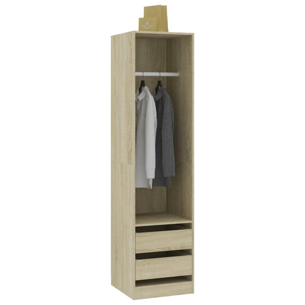 Wardrobe With Drawers Sonoma Oak 50X50X200 Cm Engineered Wood