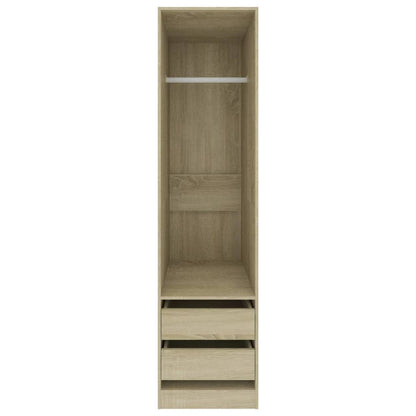 Wardrobe With Drawers Sonoma Oak 50X50X200 Cm Engineered Wood