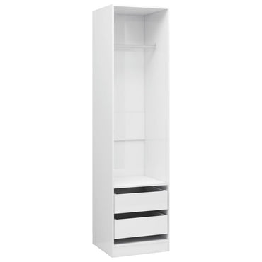 Wardrobe With Drawers High Gloss White 50X50X200 Cm Engineered Wood