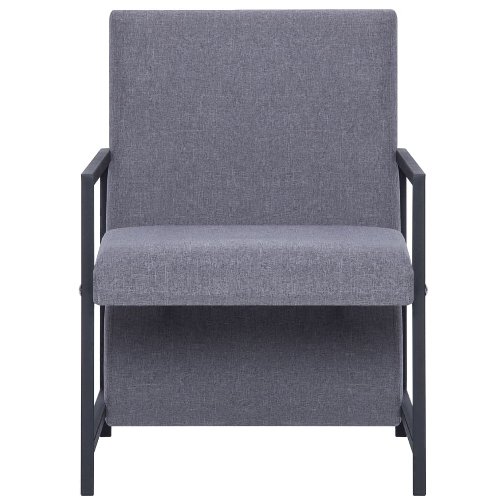 Armchair With Chrome Feet Light Grey Fabric