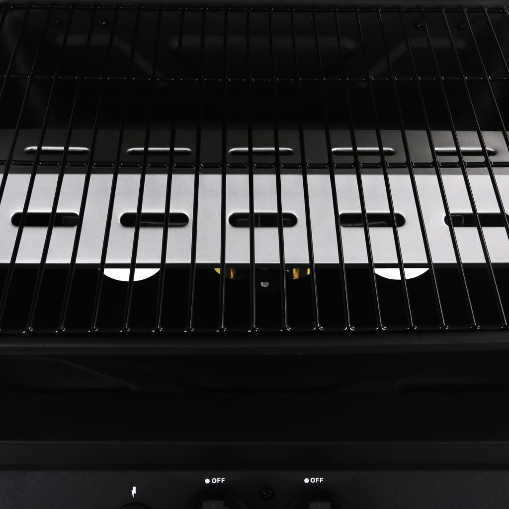 Gas Bbq Grill With 3-Layer Side Table Black