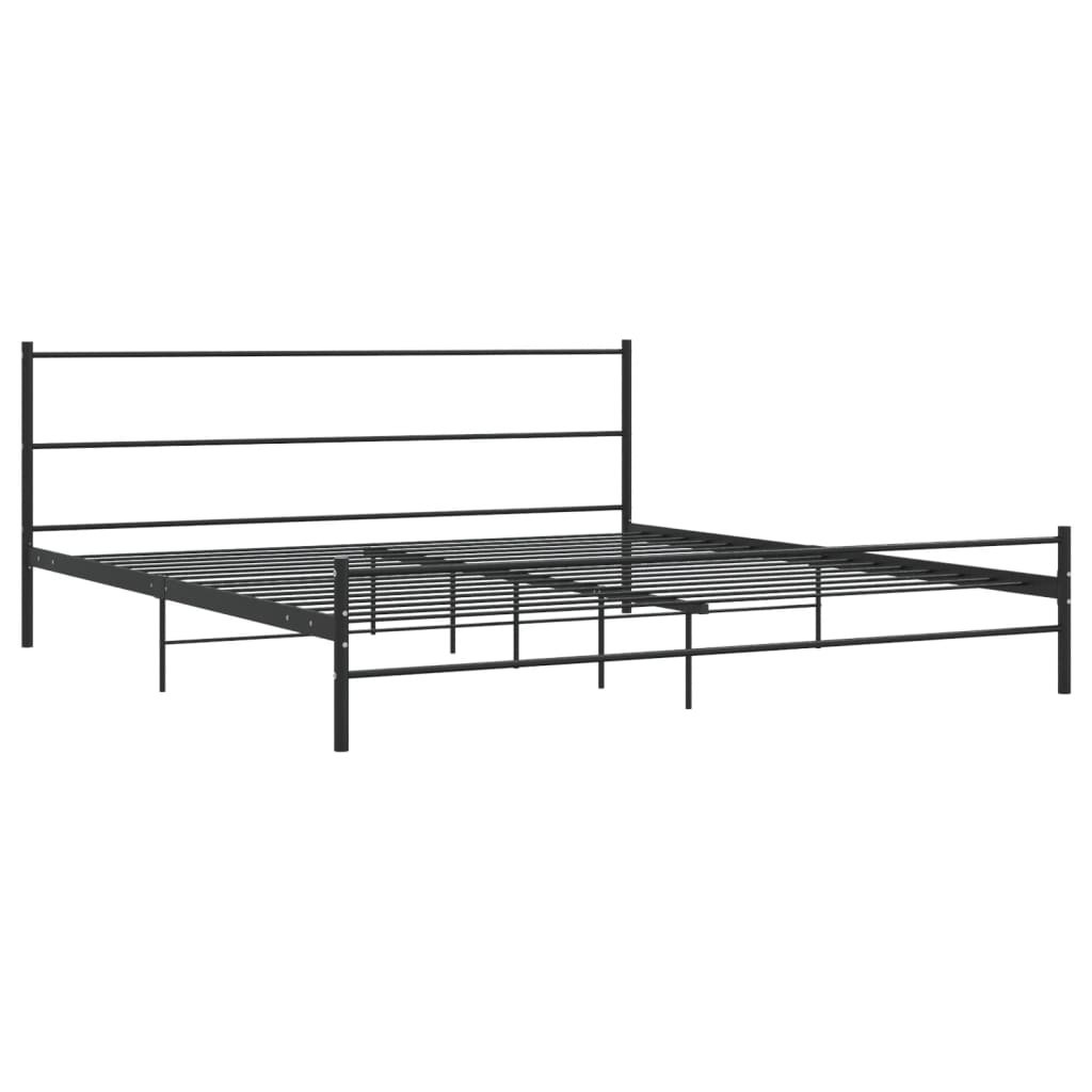 Bed Frame Black Metal 180X200 Cm Super King