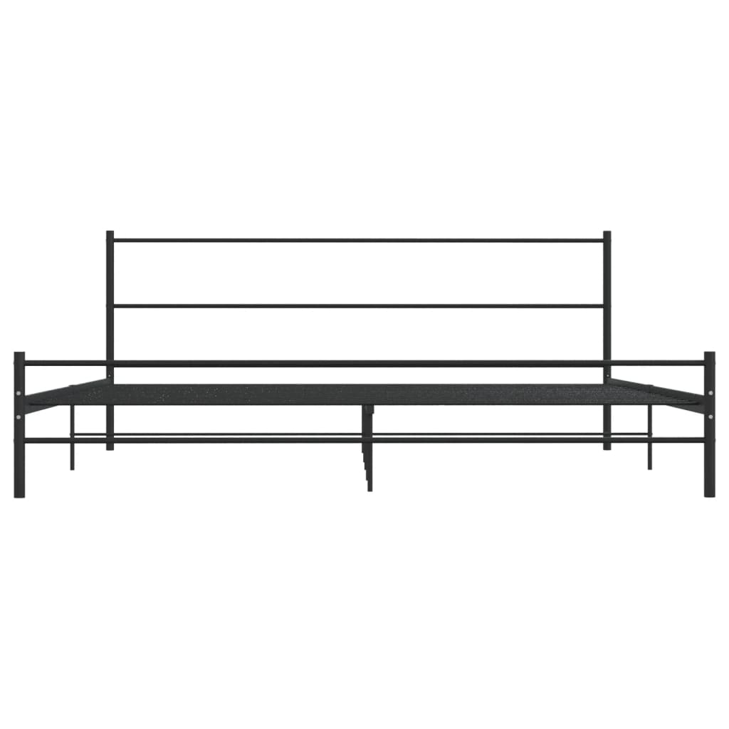 Bed Frame Black Metal 180X200 Cm Super King