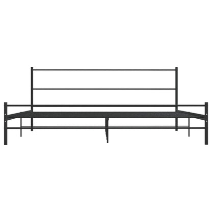 Bed Frame Black Metal 180X200 Cm Super King